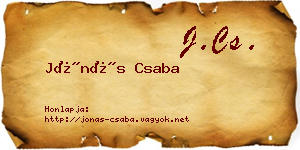 Jónás Csaba névjegykártya