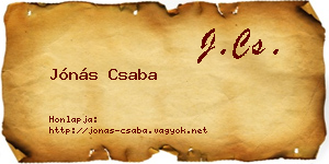 Jónás Csaba névjegykártya