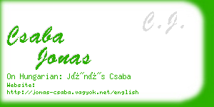 csaba jonas business card